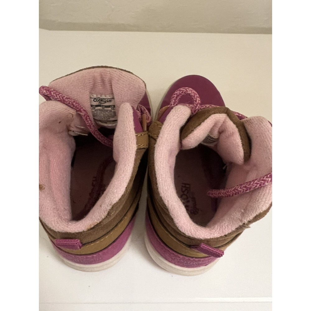 OshKosh B'gosh Wistman Little Girl High-Top Berry Sneakers- SZ 8 Style #OF22F10B - Picture 4 of 6